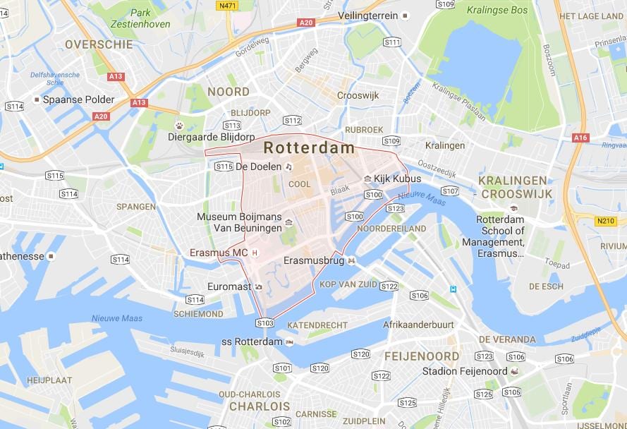 Mappa di park and ride Rotterdam 