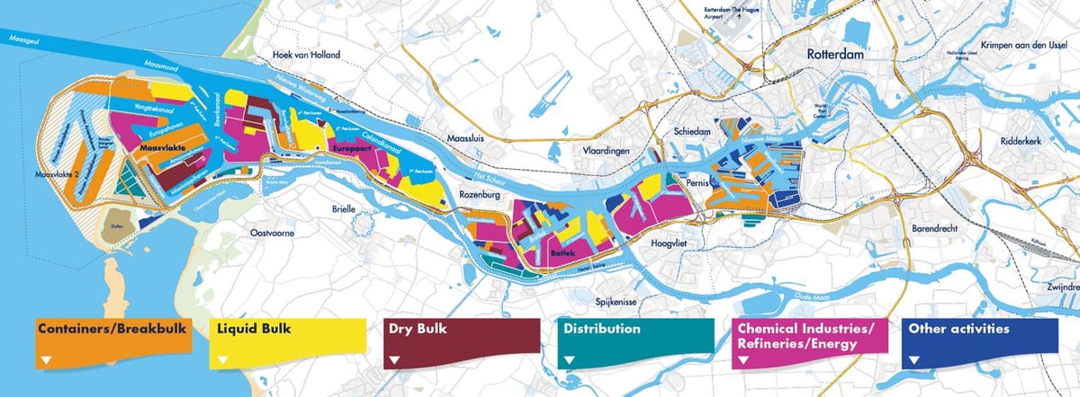 Mappa del porto di Rotterdam 