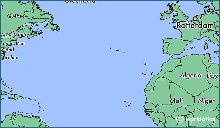 mappa di Rotterdam il mondo 