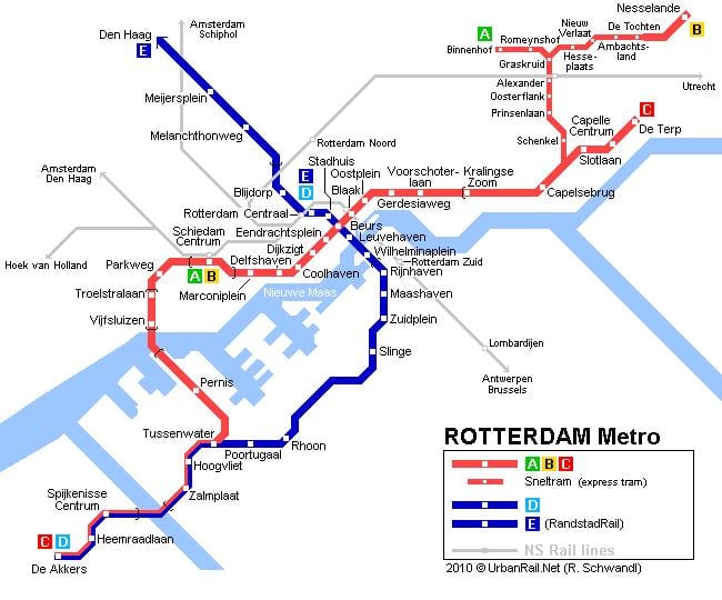 ret Rotterdam tram mappa