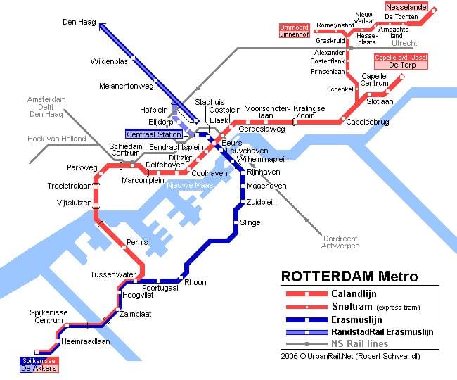 Rotterdam trasporto pubblico mappa