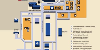Mappa dell'aeroporto di Rotterdam 