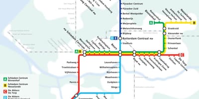 Rotterdam mappa della metropolitana di